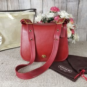 Red Coach Stewardess Bag Vintage # 9525 Costa Rica